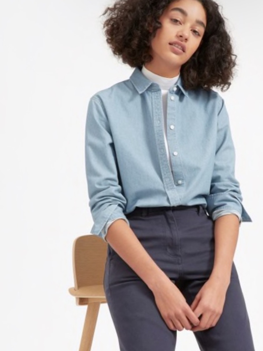 Everlane Relaxed Denim Jean Denim Shirt Button Down Long Sleeve